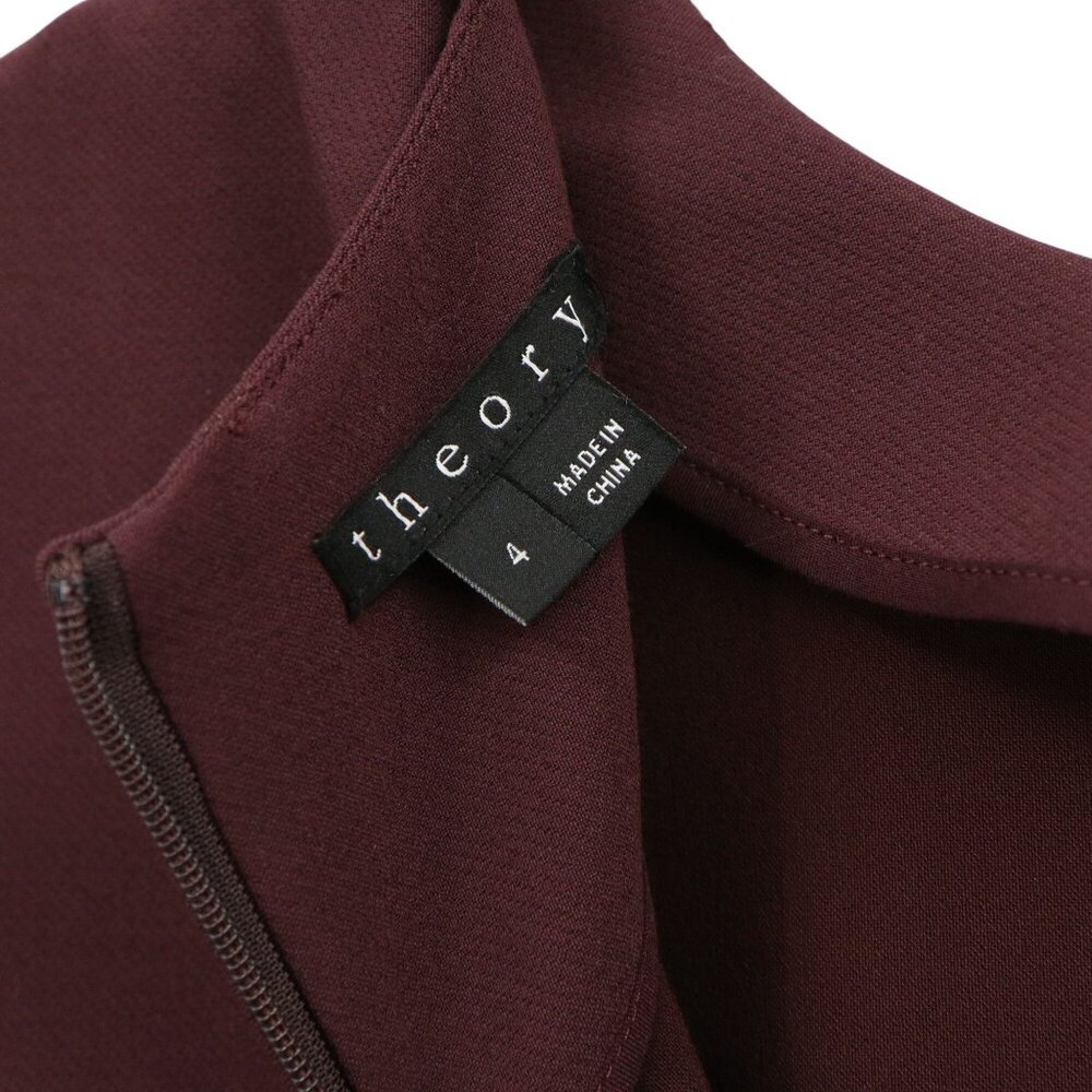 Theory Kula W Trinity 2 Burgundy Long Sleeve Shift Dress 4 - Picture 7 of 7